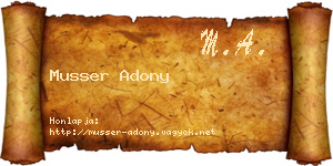 Musser Adony névjegykártya